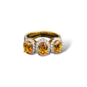 ANILLO TRIPLE ZAFIRO Y DIAMANTES