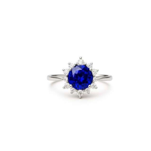 ANILLO SOL DE ZAFIRO Y DIAMANTES